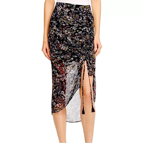 Rebecca Minkoff Romy Midi Floral Garden Print
Chiffon Ruched Skirt 0 XS - Picture 4 of 6